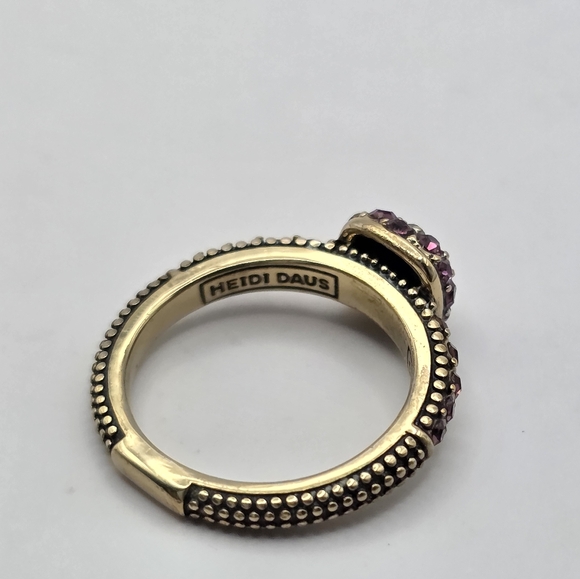Heidi Daus Pave Rhinestone Ring Dark Pink 7.25 Inches - Picture 5 of 9